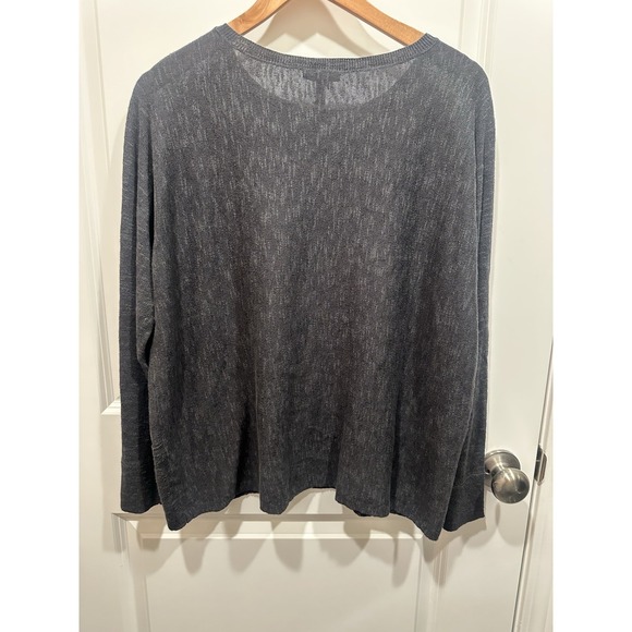 Eileen Fisher NWT Organic Linen Cotton Slub Gray Sweater Medium - Picture 6 of 6